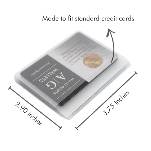 Image of AG Wallets Set of 2 Premium Clear Wallet Inserts - Durable Vinyl Card & Photo Holders, Multiple Styles for Bifold, Trifold & Checkbook Wallets (Trifold 6 Page)