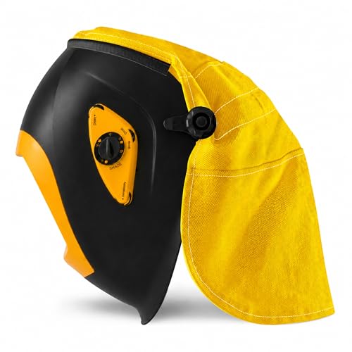 Image of Welding Helmet Cover, Flame Retardant Neck Shield with Press Fit Seal, Anti-Glare Heat Resistant Protective Sleeve Compatible with Most Standard Welding Helmets