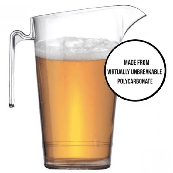 Crystal Clear Polycarbonate Pitcher Jug (2.2L/4 Pints) Stackable, Dishwasher Safe Ideal as a Water jug, for Pimms & Punches, Juices & Beers (2 Pack) - Image 6