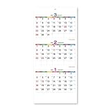 新日本カレンダー 2026年 カレンダー 壁掛け カラーラインメモ 大 3か月 年表付 NK950