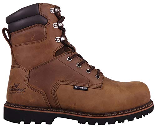 Thorogood V-Series 8” Waterproof Insulated Composite Toe Work Boots For Men - Premium Leather With 3M Thinsulate, Comfort Insole, And Chevron Traction Outsole; Astm Rated, Brown Crazyhorse - 10.5 M Us #TOP1