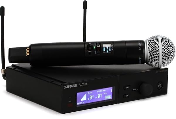Shure SLXD24/SM58 Digital Wireless Microphone System - Includes SLXD2 Handheld Transmitter with SM58 Vocal Mic Capsule and SLXD4 Single Channel Rack Mount Receiver | H55 Band (SLXD24/SM58-H55) by Shure - Image 3