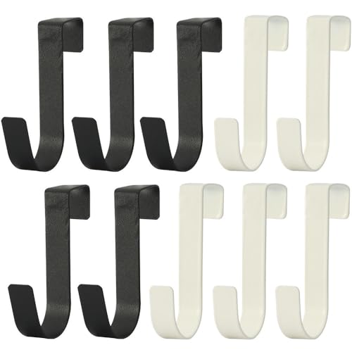 フック ドアフック 壁掛けフック ドアハンガーフック キッチン 吊り下げ 収納 玄関 クローゼット 浴室 掛けフック 扉 ハンガー カバン ゴミ袋 フック 金具 壁付け10個セット (黒+白)