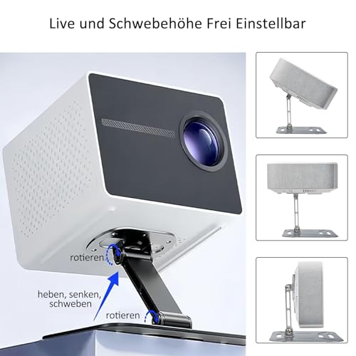 Kleiner Desktop Projektor Halterung, mit 1/4 Zoll Schraubschnittstelle Projektorhalter, Multifunktional Desktop Projector Stand, Multifunktionaler Beamer Halterung, Mini Beamer Ständer (Silbrig)