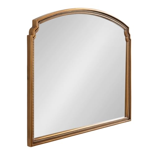 Image of Kate and Laurel Lockland Vintage Beaded Arch Wall Mirror, 36 x 30, Gold, Traditional Vintage Wide Arched Bathroom Mirror for Over Sink for Use as Living Room Wall Decor