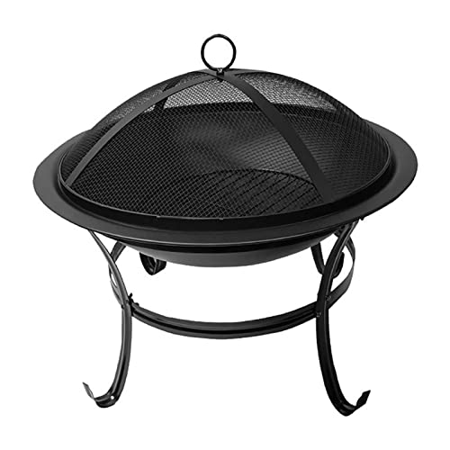 Fire Pit, Portable Outdoor Wo-OD-Burning 22 Pouces avec écran d&rsquo;étincelles de Maille for Le Camping, Durable Rond, Barbecue en Plein air, Divertissement et Rassemblement by