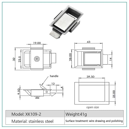 Petite serrure XK109-2 pour l'ouverture rapide de coffrets