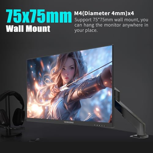 Image of Viewedge 24 Inch Gaming Monitor with 180Hz, VA 1ms, FHD 1080p and HDR 10 PC Computer Monitor with 100% sRGB, Bluelight Filter, 2 HDMI & 1 DP Port, Support Freesync and Wall Mounted