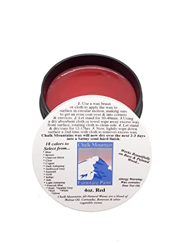 All Natural Furniture Finishing Waxes. Beautifys & Protects Painted & Unfinished Wood 4oz Red