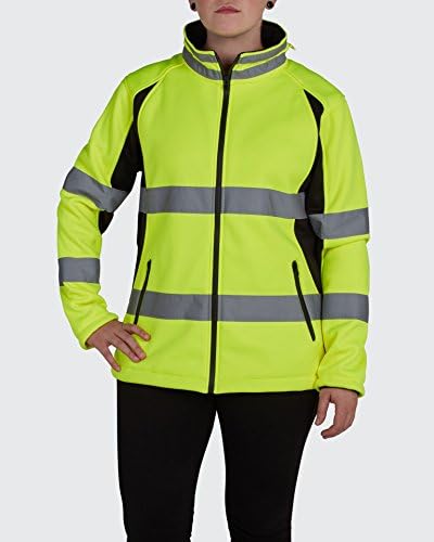 Utility Pro UHV668-S UHV668 Ladies High-Vis Safety Full-Zip Soft Shell Jacket with Waterproof Dupont Teflon, Yellow, Small