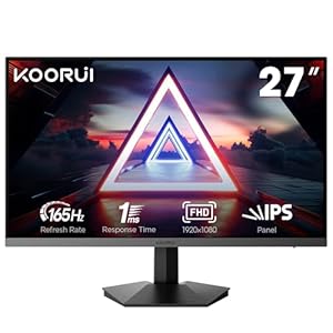 KOORUI 27″ 1080p Gaming Monitor, IPS Straight Screen 165Hz, Start Professional Gaming Journey