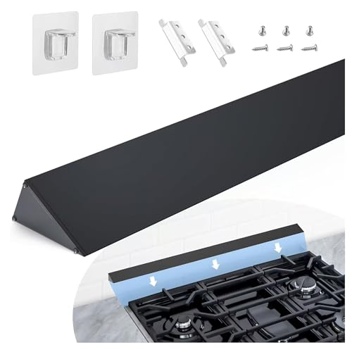 30' Slide-in Range Rear Filler Kit W10113901A, Stove Gap Universal Triangular Filler Strip, Cooktop Trim Kit Between Stove and Backsplash for Whirlpool & Most Brand, Durable Aluminum, Black