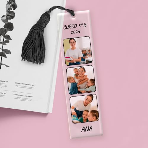 Variante de Transparent Gift marcapagina personalizado con fotos y texto