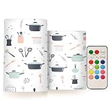 KLUVIO Cooking Tools Flameless Candles with Remote Timer Battery Operated Candles Flickering LED Candles Pillar Candles Set of 2 for Holiday Decor