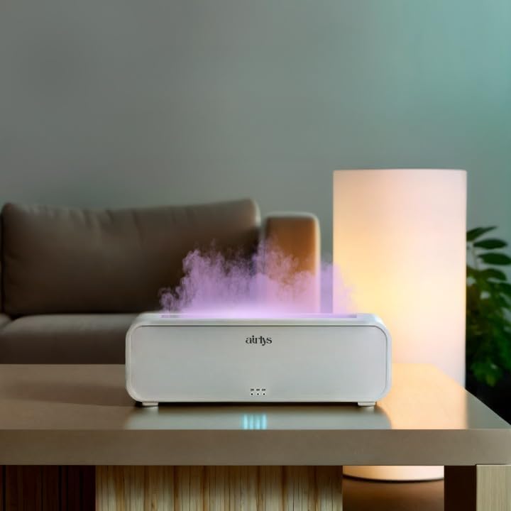 Image of Dynamic Aroma Humidifier Diffuser, LED Light - Cool Mist Small Quiet Air Humidifier Ultrasonic Cool Mist Maker for Home, Office, Spa and Yoga, Whisper-Quiet Operation (White)