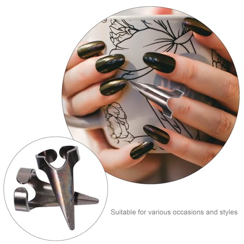 Alasum Lot de 30 Bagues à Griffes Métalliques Rétro en Métal Noir, Ajustables, pour Cosplay et Fêtes, Bijoux Doigt Griffe Femme, Accessoire Ongles Gothique, Style Vintage Élégant – vue 3