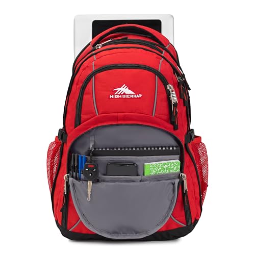 Image of High Sierra Swerve Laptop Backpack, Crimson /Black, One Size