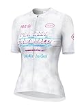 INBIKE Fahrradtrikot Radtrikot Damen Kurzarm Slimfit Sommer mit 3 Taschen Rennrad Trikot Faruen MTB Cycling Jersey Women Atmungsaktiv Schnelltrocknend UV-Protect Weich Weiß,S
