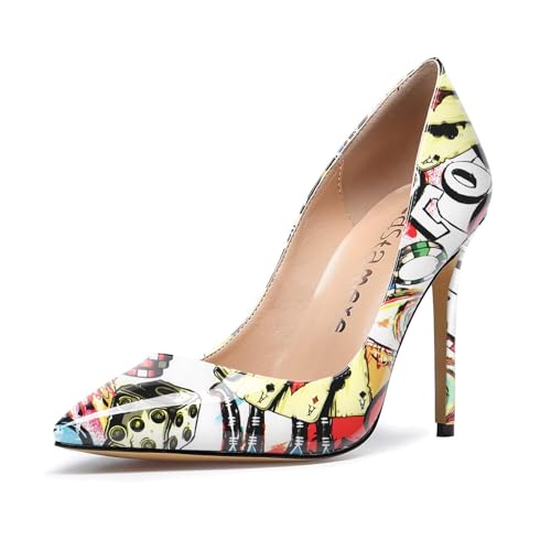 Image of Castamere Womens High Heels Pointed-Toe Slip-on Stilettos Pumps 4Inch Heel Shoes