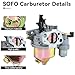SOFO OEM GX160 Carburetor Kit Fit for Honda GX120 GX140 GX160 GX200 5.5HP 6.5HP Clones Engine for Predator 196cc 212cc #16100-ZH8-W61 with F6RTC Spark Plug