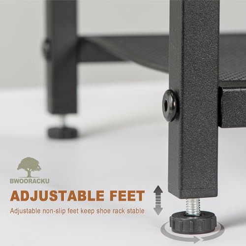 Bwooracku RUSTIC RACK F45 Shoe Rack, 5-Tier Narrow Shoe Shelf With Dense Metal Mesh, Durable Industrial Freestanding Shoe Rack thumb #4