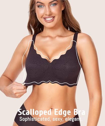 Gailife Scalloped Womens Bras No Underwire Wireless Seamless Bra Push Up Bralette Full Coverage Comfort Raceback Everyday Bra - Image 6