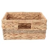 MUSISALY Kleiner Handgeflochtener Aufbewahrungskorb aus Stroh mit Griff Tragbarer Regalkorb für Obst Gemüse und Snacks im Haushalt