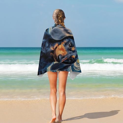 Serviette de plage Dachshund Starry Night 130x80cm