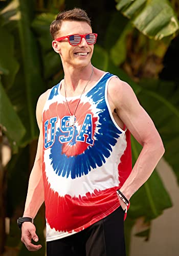 Men July Fourth Tank Shirt Quick Dry Usa Flag Tank Stripe And Star Shirt Red M #TOP1