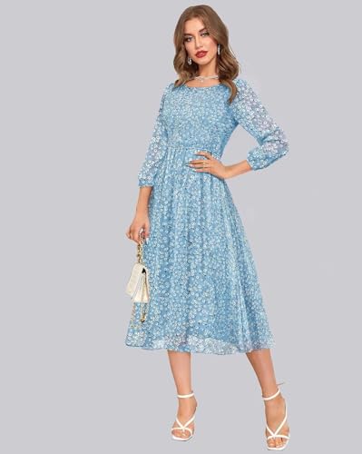 Image of KERI PERRY Women's Georgette Floral Fit & Flared Western Dress | Dress for Women | A line | Anarkali Dress | Gown Dress | Western Dress | Exclusive Women Dress | Bollywood Dress | Dress | Fashion