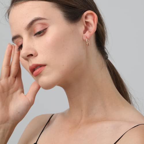 10 Pairs Gold Silver Hoop Earrings For Women Men, Small Endless Stainless Steel Hypoallergenic Earrings Set Girls Lightweight Nickel Free Cartilage Earings #TOP3