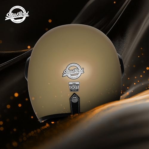 Image of Steelbird SBH 65 Retro 3.0 DOT and ISI Certified Open Face Helmet for Men and Women