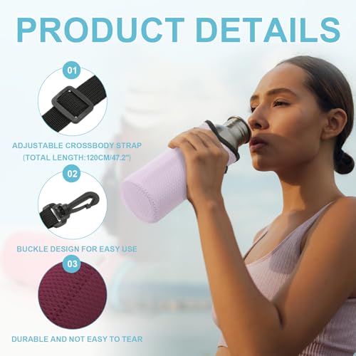 Funda para botella de agua de neopreno roja ideal para tus excursiones al aire libre 5