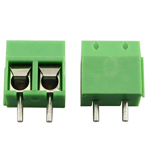 Ruiling 20-Pack 300V 10A Pcb Mount Screw Terminal Block Connectors For Arduino 2 Pin 5Mm Pitch (Green) #TOP1