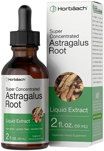 Astragalus Root Extract Liquid | 2 Fl Oz | Alcohol Free Tincture | Super Concentrated | Vegetarian, Non-Gmo, Gluten Free | By Horbaach #TOP5