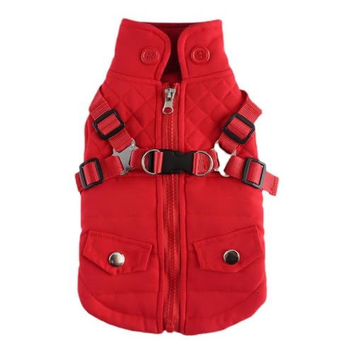 Chaquetas impermeables con arnés para perro pequeño con cremallera 2
