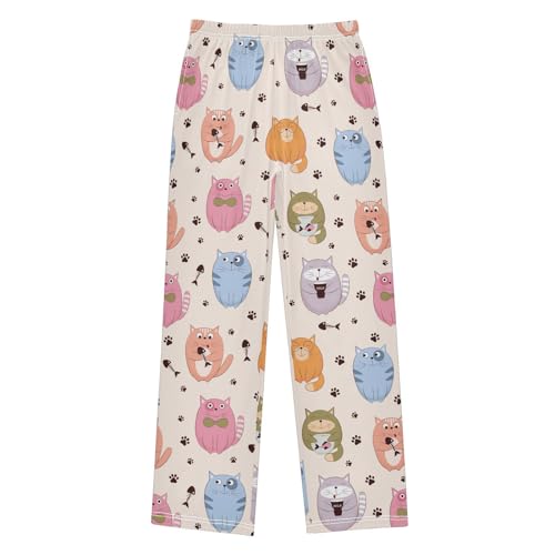 Boys' Pants Cat Paw Fish Long Bottoms Jogger Pants Elastic Waist Trousers with Pockets S-XL
