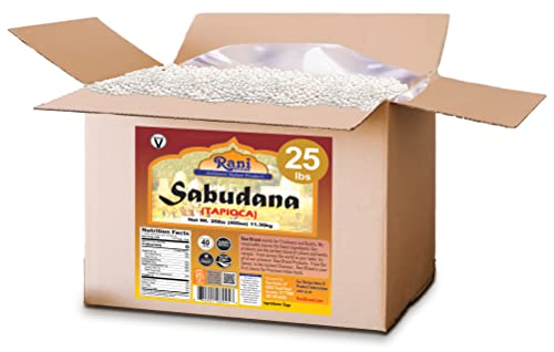 Rani Sabudana (Tapioca/Sago) Pearls 400oz (25lbs) 11.36kg Bulk Box ~