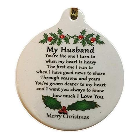 Laurie G Creations My Husband with Love Porcelain Ornament Gift Boxed Rhinestone Crystal Marriage Cover