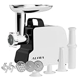 Electric Meat Grinder, 2300W Max, Heavy Duty Sausage Stuffer with 2 Blades, 3 Grinding Plates, Sausage Tube & Kubbe Kit, Home Kitchen Meat Mincer with Handle (Yellow)