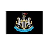 Aufhängung durch 2 Ösen Newcastle United FC Flagge mit Wappen, Einheitsgröße, Schwarz