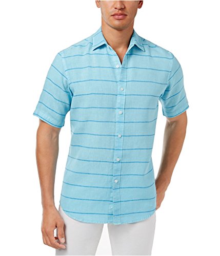 Club Room Mens Garment Dyed Button Up Shirt, Blue, Small : Clothing, Shoes & Jewelry