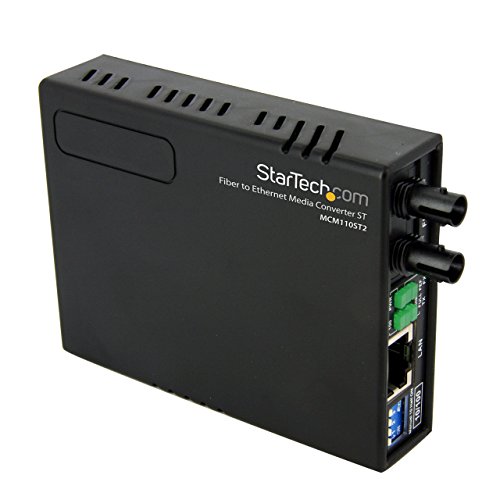 StarTech.com 10/100 Mbps Ethernet to Fiber Optic Media Converter - ST Multimode - 1310nm - 2km - Full/Half Duplex (MCM110ST2) Black StarTech.com 10/100 Mbps Ethernet to Fiber Optic Media Converter - ST Multimode - 1310nm - 2km - Full/Half Duplex (MCM110ST2) Black