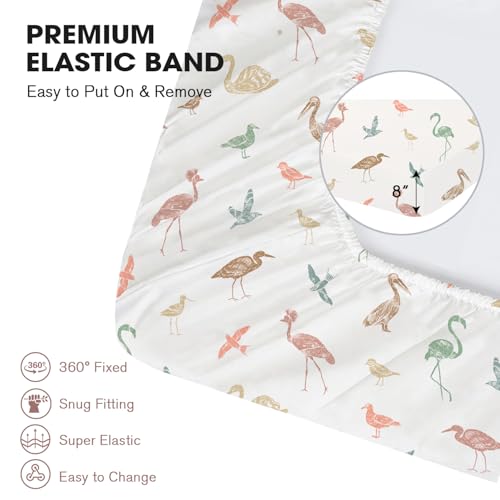 Image of Little Grape Land Crib Sheets 2 Pack for Boys and Girls, Baby Neutral Crib Fitted Sheets for Standard Crib & Toddler Mattress, Super Soft Breathable Fitted Crib Sheet Set