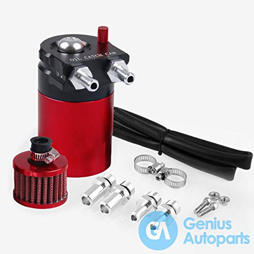 Tanque de depósito cilíndrico de aluminio con filtro universal decantador de aceite para coche