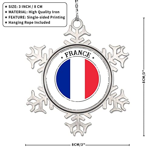 Ornement flocon de neige France en métal ciselé - 7