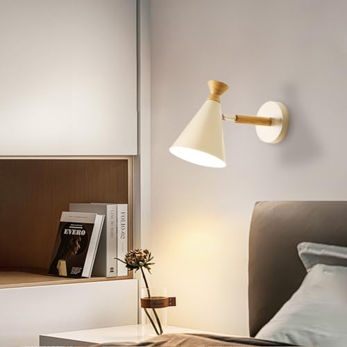 Aplique de pared ajustable E27 de estilo nórdico con madera de roble para pasillo moderno 7