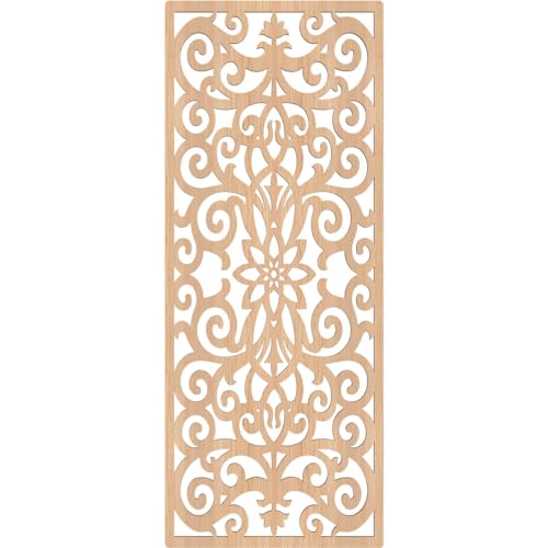 Image of Buel Decorative Pierced Fretwork Wood Wall Panels, 17 3 /8 inchW x 44 3 /8 inchH x 3 /8 inchT, Hickory