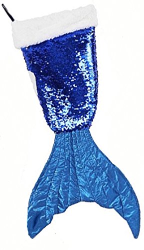 DEI Mermaid Tail Stocking, Sequins, Blue, Unisex-Kids, Knee Length, 1 Count