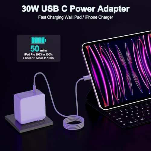 Image of FACTOTECH USB C Replacement Ch-arger for iPad Pro 12.9 /11 in 2022 /2021 /2020 /2018,iPad 10th,i-Pad Air 4th /5th 10.9 inch,i-Pad Mini 6th Generation,i-Pad Charger Fast Charging Charger with USB C to C Cable